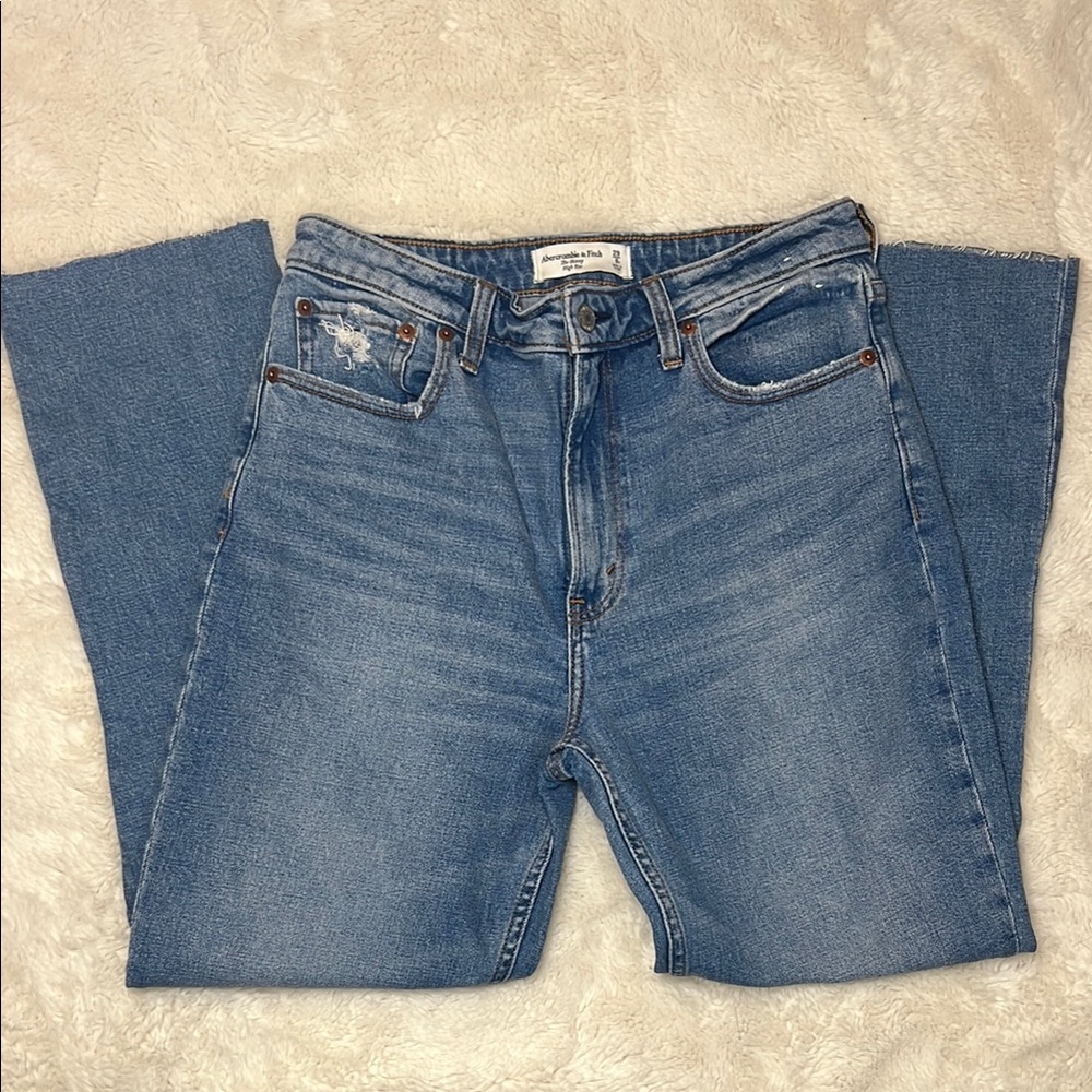 Abercrombie & Fitch Blue Flare Wide Leg Jeans